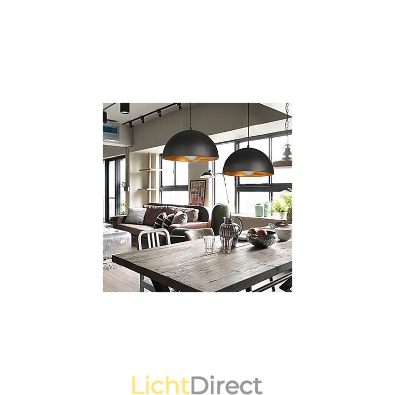 Creatieve lamp ronde schoorsteen hanglamp smeedijzer karakter maaltijden kroonluchter zwart en wit