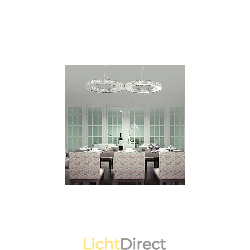 Moderne, eigentijdse hanglamp van kristalchroommetaal