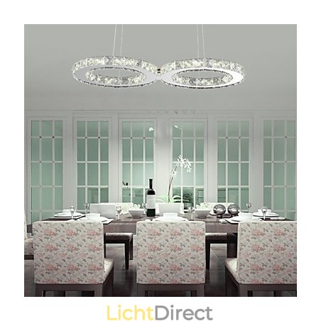 Moderne, eigentijdse hanglamp van kristalchroommetaal