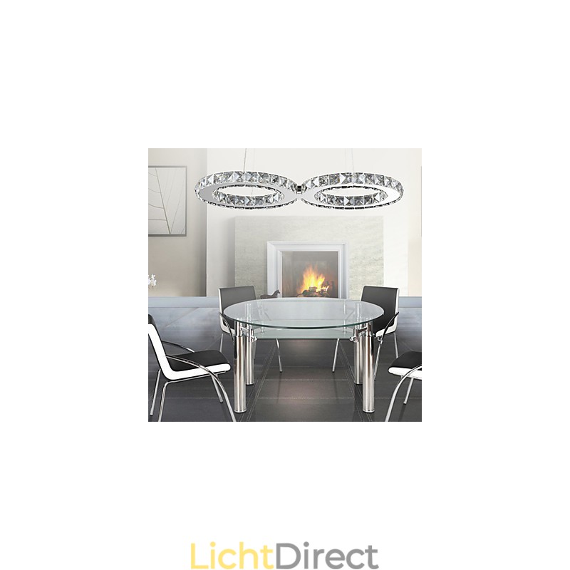 Moderne, eigentijdse hanglamp van kristalchroommetaal