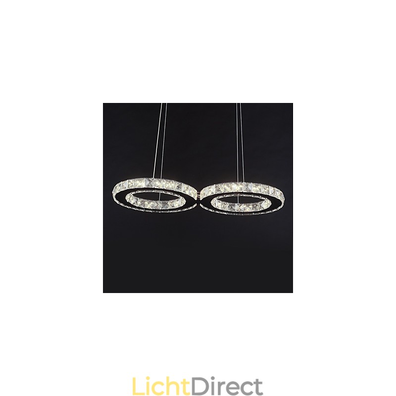 Moderne, eigentijdse hanglamp van kristalchroommetaal