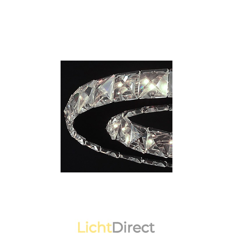 Moderne, eigentijdse hanglamp van kristalchroommetaal