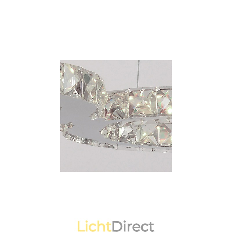 Moderne, eigentijdse hanglamp van kristalchroommetaal