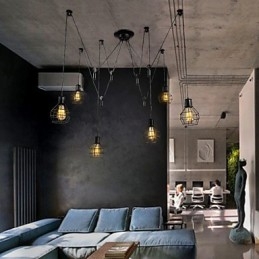 6-lichts landelijke design metalen hanglamp