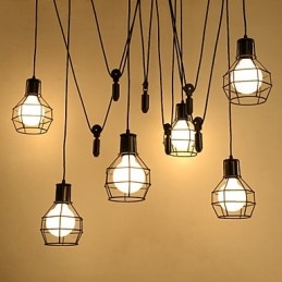 6-lichts landelijke design metalen hanglamp