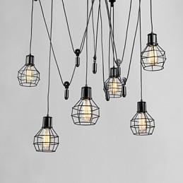 6-lichts landelijke design metalen hanglamp