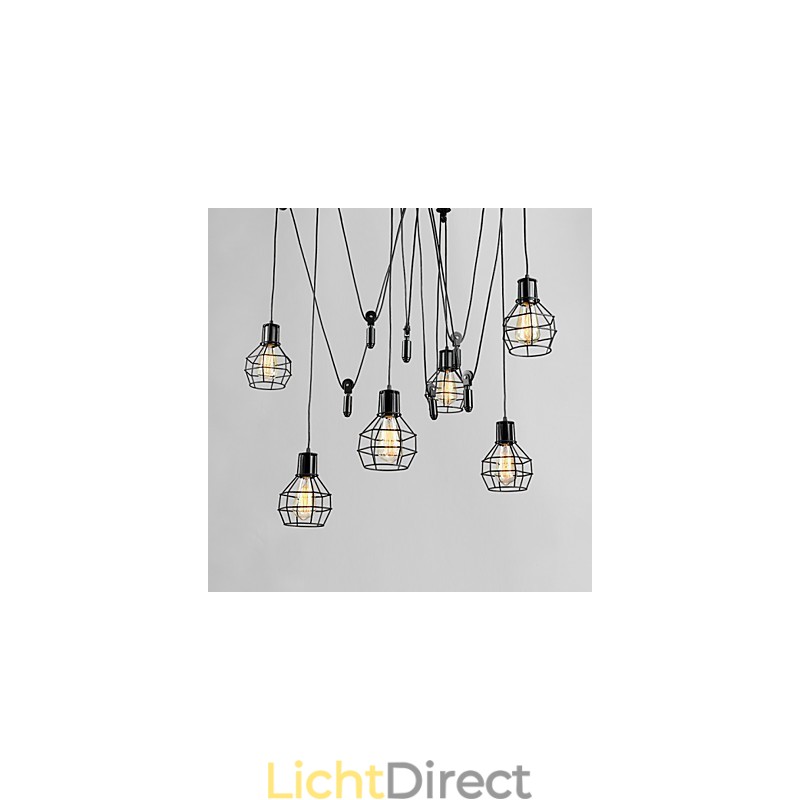 6-lichts landelijke design metalen hanglamp