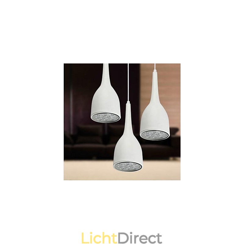 Moderne, eigentijdse metalen hanglamp met wereldbolschildering