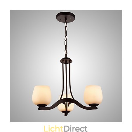 IJzeren schilderij kroonluchter met glazen kap klassieke verlichtingslamp 3 koppen IJzeren schilderij kroonluchter met glazen kap klassieke verlichtingslamp 3 koppen