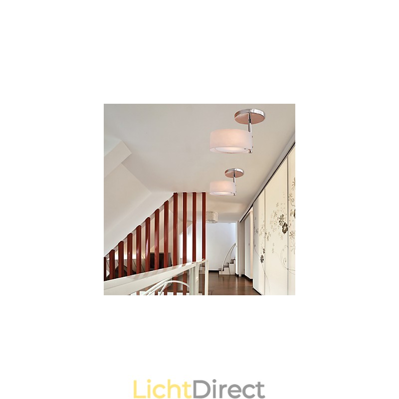 Moderne, eigentijdse mini-stijl chromen metalen kroonluchter, inbouwgarage