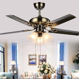 Plafondventilatoren Luxe Eco Moderne Plafondventilator Met Lichte 42 Inch Bladen Geborstelde Stalen Afwerking