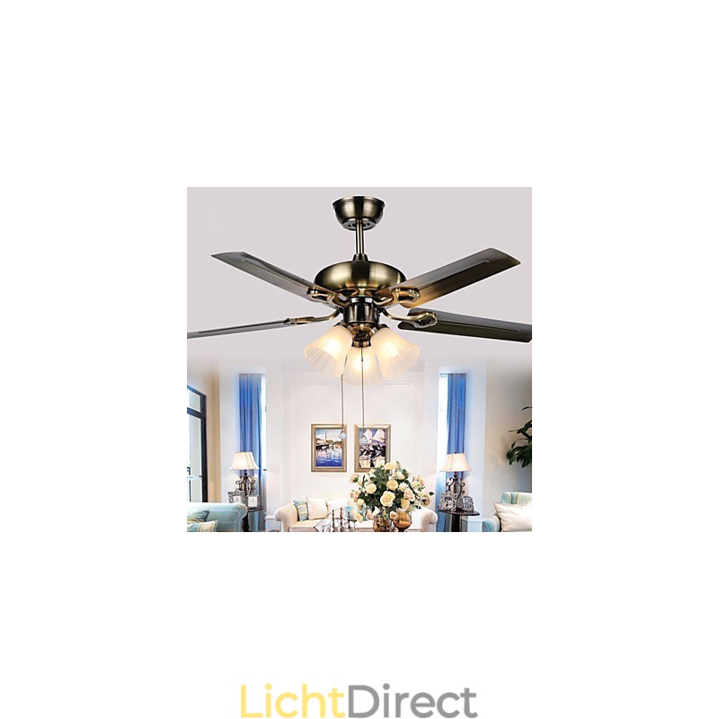 Plafondventilatoren Luxe Eco Moderne Plafondventilator Met Lichte 42 Inch Bladen Geborstelde Stalen Afwerking