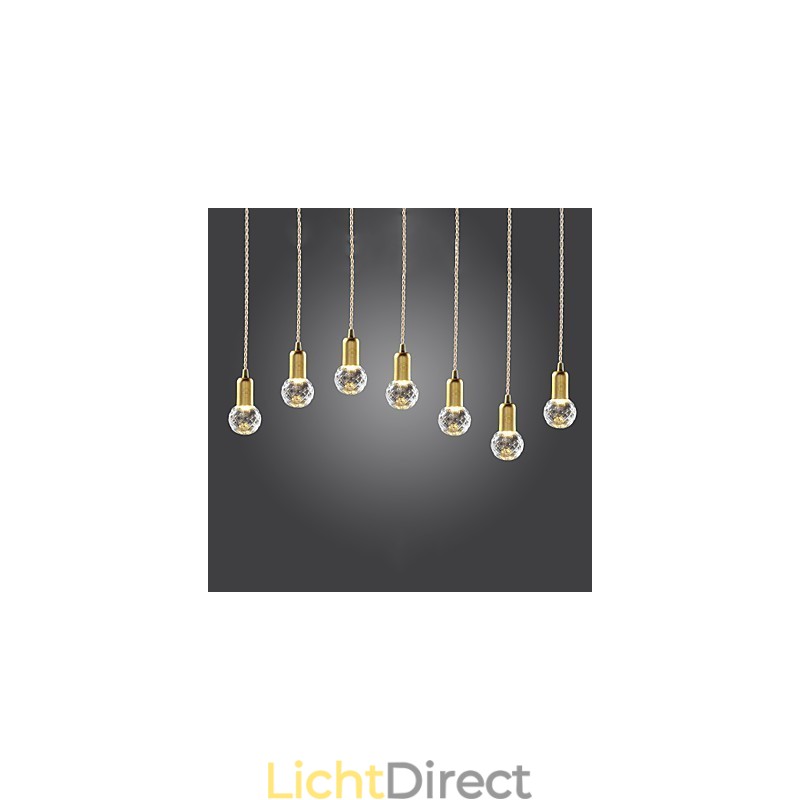 Moderne, eigentijdse vintage mini-stijl gouden metalen hanglamp