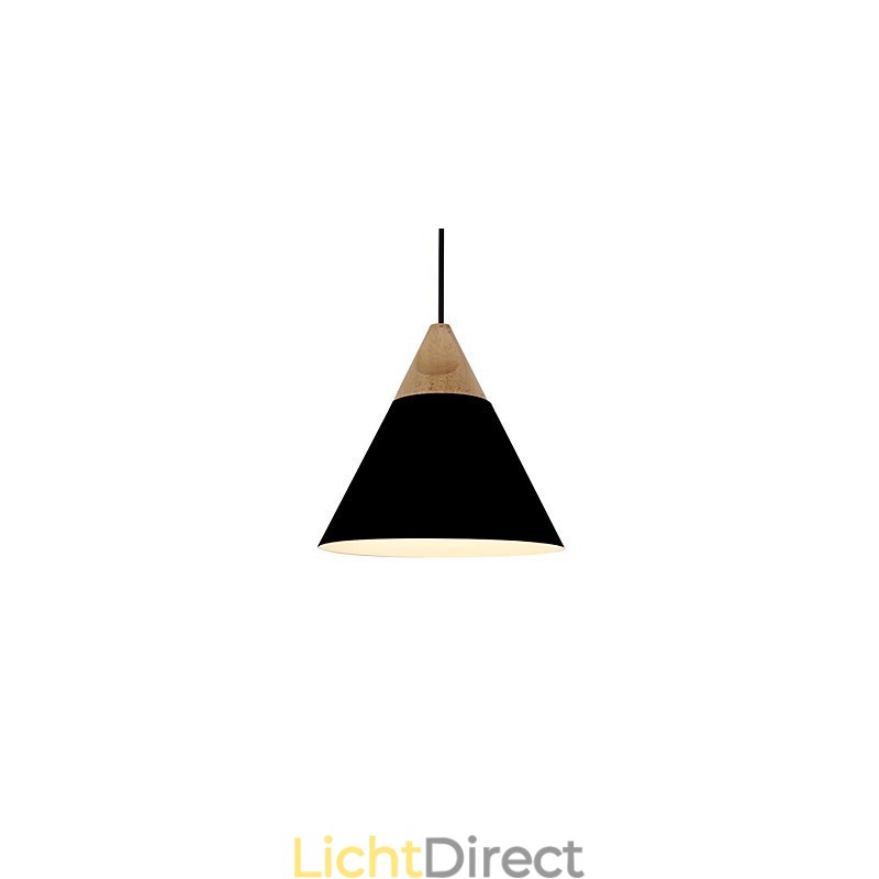 Mini Artistieke Kegelvormige Hanglamp 1 Licht Moderne Eenvoudige Afwerking Zwart Wit Geel Aluminium & Houten Hanglamp