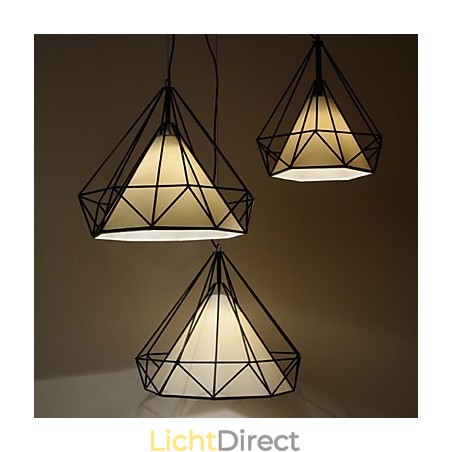 Diamond Mini Hanglamp 1 Licht Moderne Eenvoud Zwart & Wit Afgewerkte Koolstofstalen Doek Hanglamp Diamond Mini Hanglamp 1 Licht Moderne Eenvoud Zwart & Wit Afgewerkte Koolstofstalen Doek Hanglamp