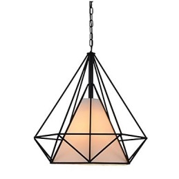 Diamond Mini Hanglamp 1 Licht Moderne Eenvoud Zwart & Wit Afgewerkte Koolstofstalen Doek Hanglamp