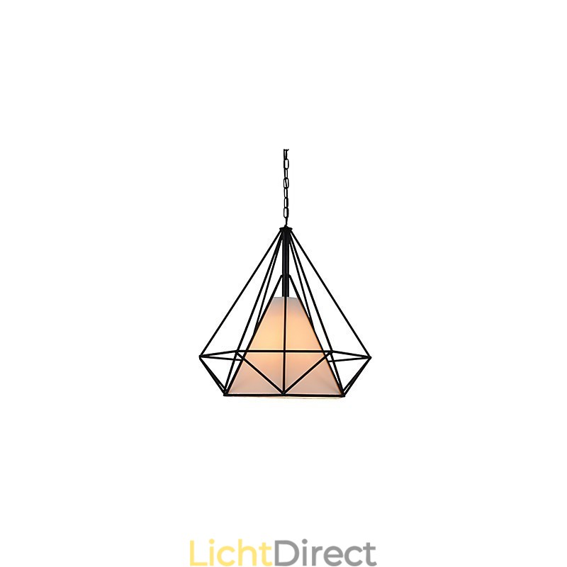 Diamond Mini Hanglamp 1 Licht Moderne Eenvoud Zwart & Wit Afgewerkte Koolstofstalen Doek Hanglamp