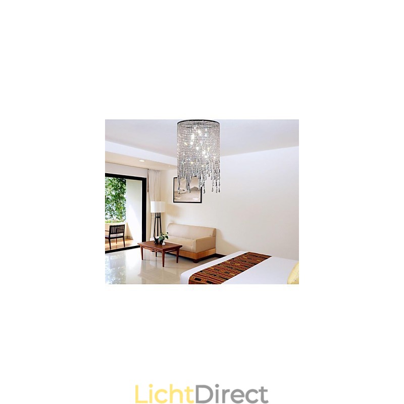 Moderne, eigentijdse kristallen metalen hanglamp