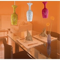 Geweven aluminium kroonluchter met driekoppige lamp Apple