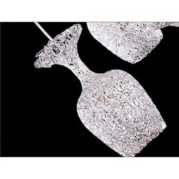 Geweven aluminium kroonluchter met driekoppige lamp Apple