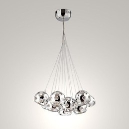 Moderne, eigentijdse Globe Chrome metalen hanglamp