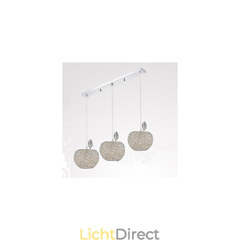 Geweven aluminium kroonluchter met driekoppige lamp Apple
