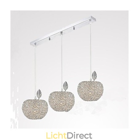 Geweven aluminium kroonluchter met driekoppige lamp Apple Geweven aluminium kroonluchter met driekoppige lamp Apple