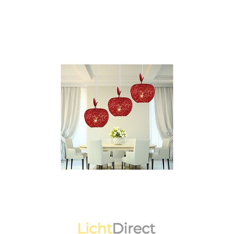 Geweven aluminium kroonluchter met driekoppige lamp Apple