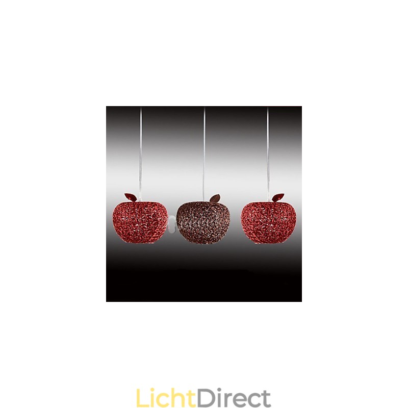 Geweven aluminium kroonluchter met driekoppige lamp Apple