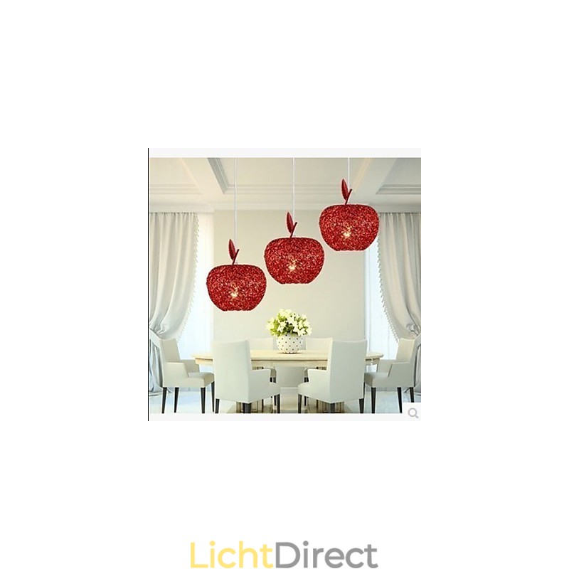Geweven aluminium kroonluchter met driekoppige lamp Apple