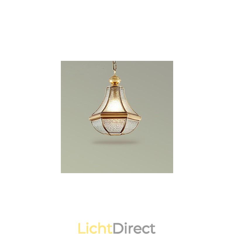 Amerikaanse landelijke kleine hanglamp, geheel van koper, enkel glas