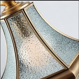 Amerikaanse landelijke kleine hanglamp, geheel van koper, enkel glas