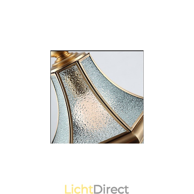 Amerikaanse landelijke kleine hanglamp, geheel van koper, enkel glas