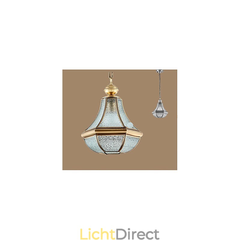 Amerikaanse landelijke kleine hanglamp, geheel van koper, enkel glas