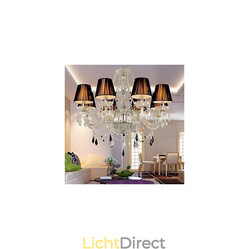 Elegante kristallen kroonluchter met 8 lampen