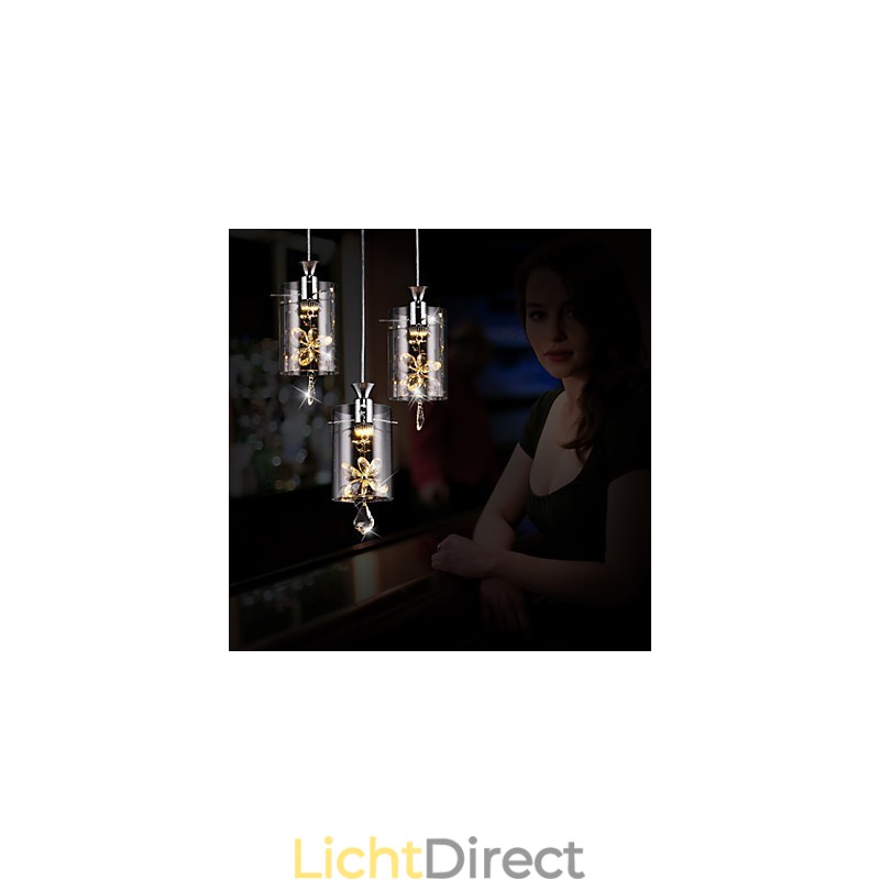 Moderne eigentijdse kristal andere glazen hanglamp