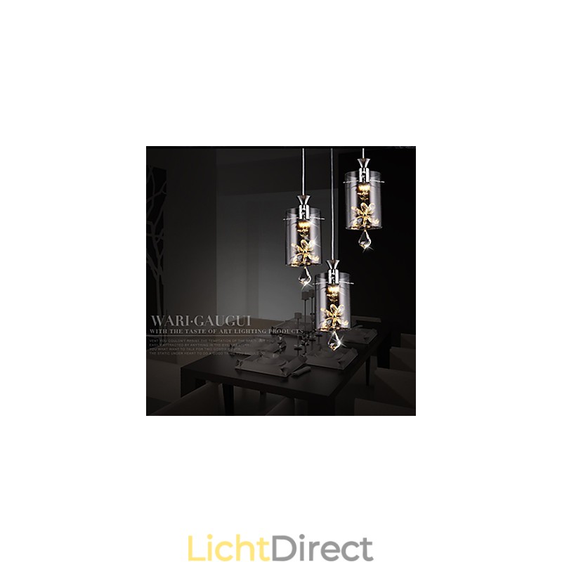 Moderne eigentijdse kristal andere glazen hanglamp