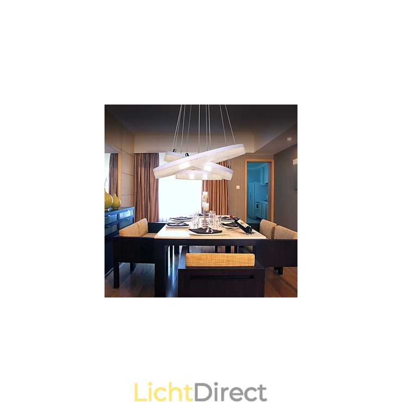 Kristallen hanglamp moderne lamp drie ringen