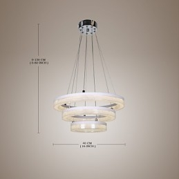Kristallen hanglamp moderne lamp drie ringen