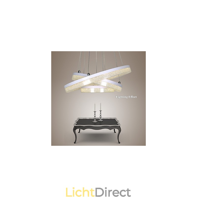 Kristallen hanglamp moderne lamp drie ringen