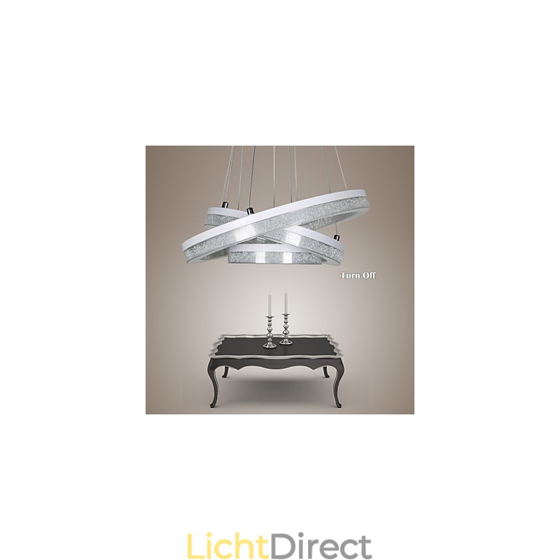 Kristallen hanglamp moderne lamp drie ringen