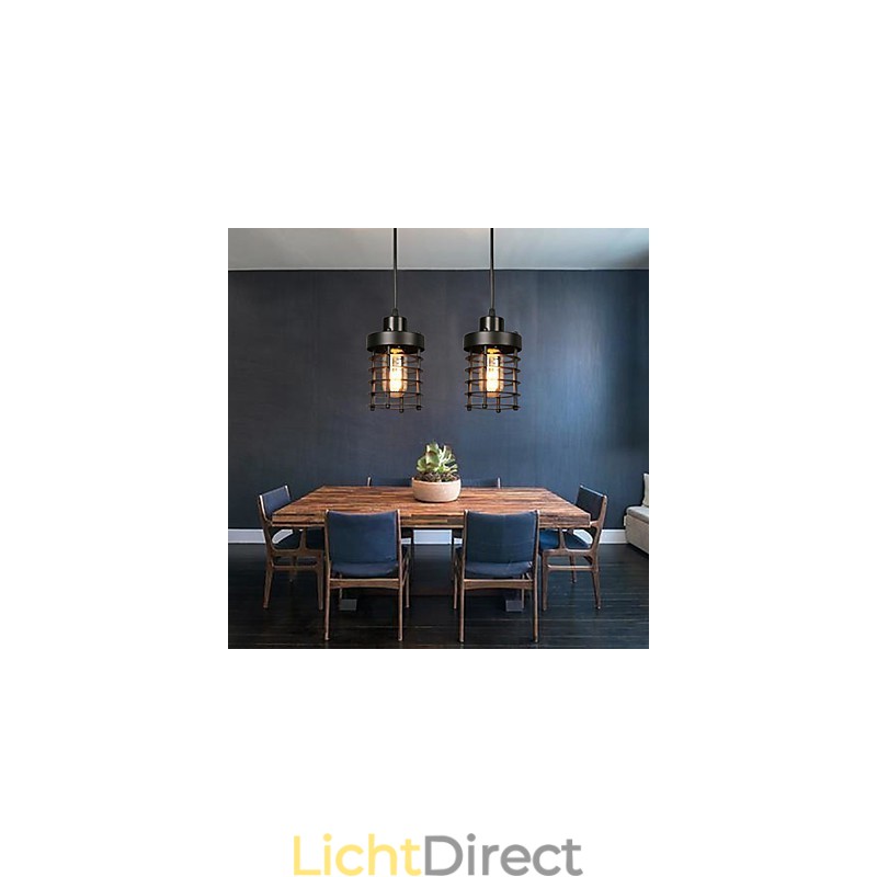 Retro cirkel van enkele koplampen en lantaarns karakter kunst kroonluchter lamp