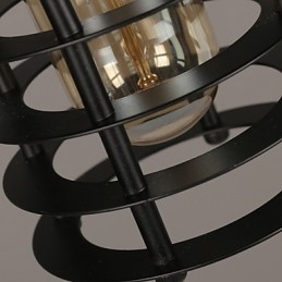 Retro cirkel van enkele koplampen en lantaarns karakter kunst kroonluchter lamp