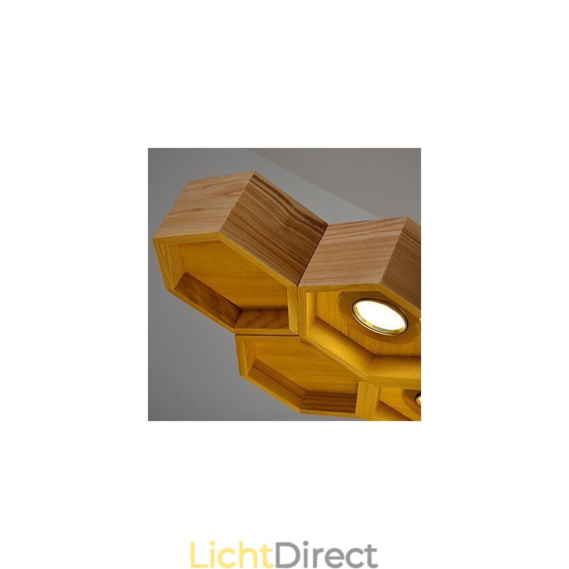 Designer Art Individualiteit Kroonluchter Eenvoudige Honingraat Houten Lampen